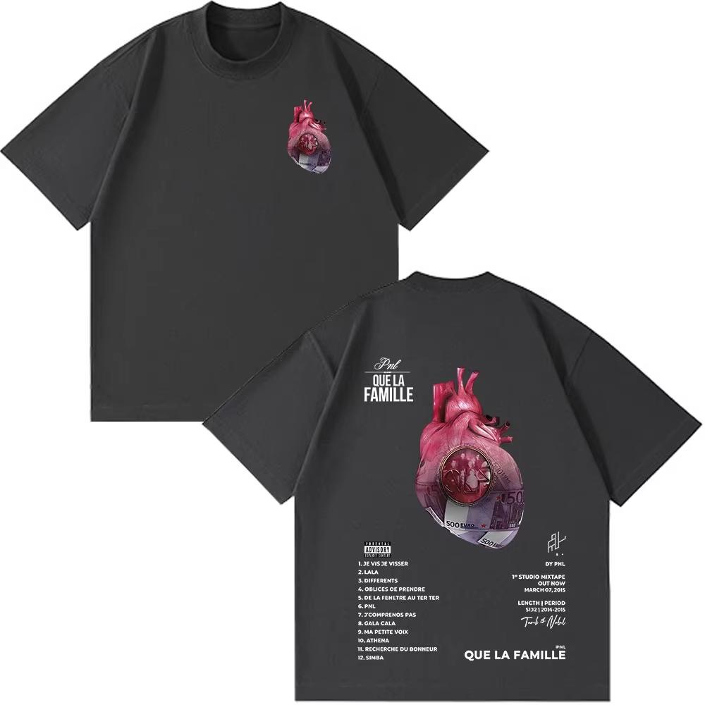 

French Rapper PNL Que La Famille Le Monde Chico T-shirt Men s Women Hip Hop Fashion Short Sleeve T-shirts Cotton O-Neck T Shirts 3XL