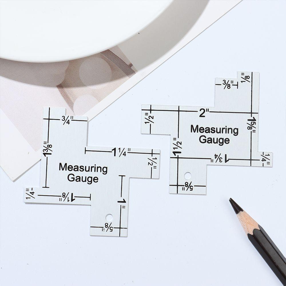 Metal DIY Craft Accessories Patchwork Quilting Measuring Gauge Template Sewing Ruler Tailor Ruler