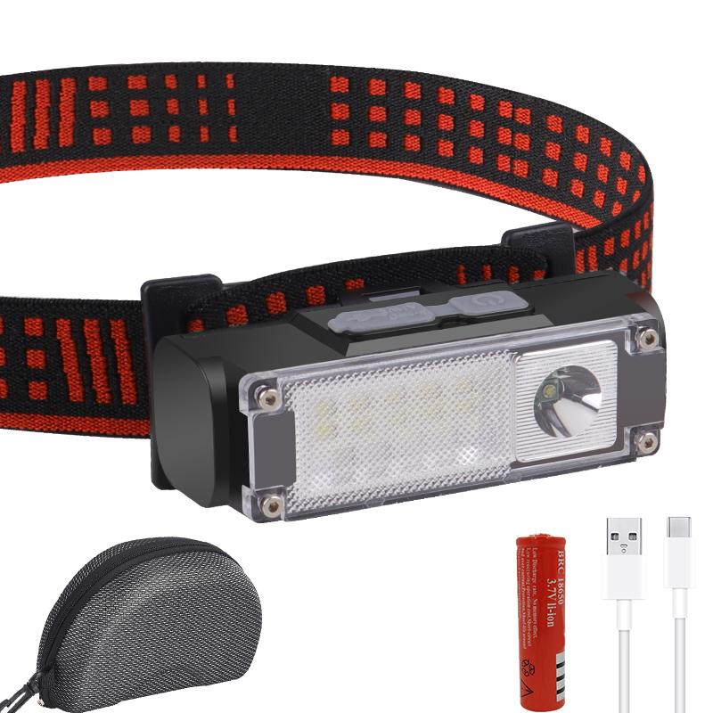 

Светодиодный налобный фонарь, уличные фары, портативный мини-фонарик XPE для кемпинга, Type-C, зарядка через USB, рыболовный светильник для 18650 Package D
