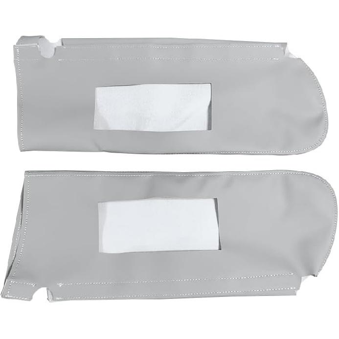 Car Sun Visor Cover Pair Gray, Leather Sun Visor Replacement Cover for Chevy Tahoe Suburban Yukon 1995-1999,(Skin Only)