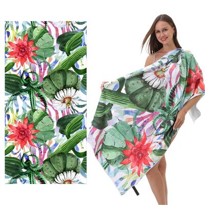 UPF + UV Protection Double-sided Velvet Beach Towel Printed Bath Towel Quick-drying Towel Sun Protection Shawl