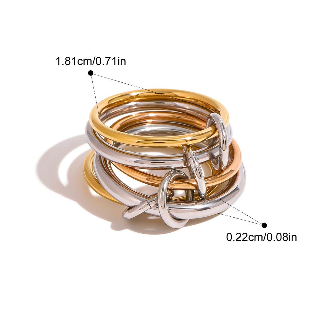Yori High Quality Stainless Steel Casting Ring 18K Gold PVD Plated Distinctive Chic Charm Jewelry Bijoux New Water Resistant