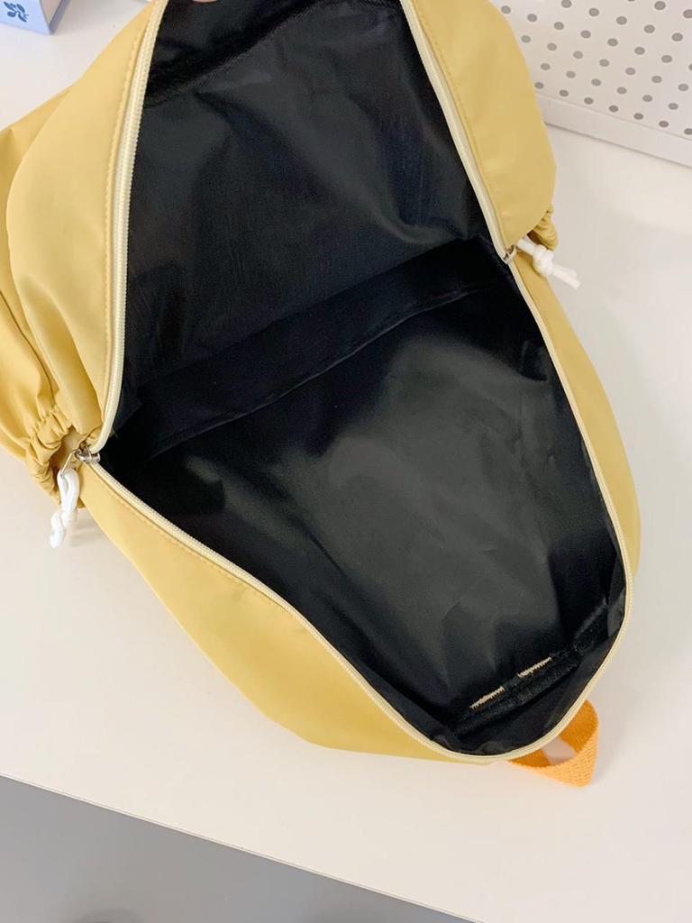 Casual Rucksack mit großer Kapazität und einfarbigem Design - Modischer Doppelrucksack für Studenten und Reisen