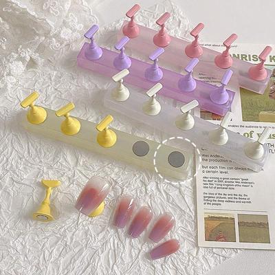 1 Set Jelly False Nail Tips Practice Trainning Display Stand Holder Base Colorful Crystal Nail Art Polish Display Manicure Tools