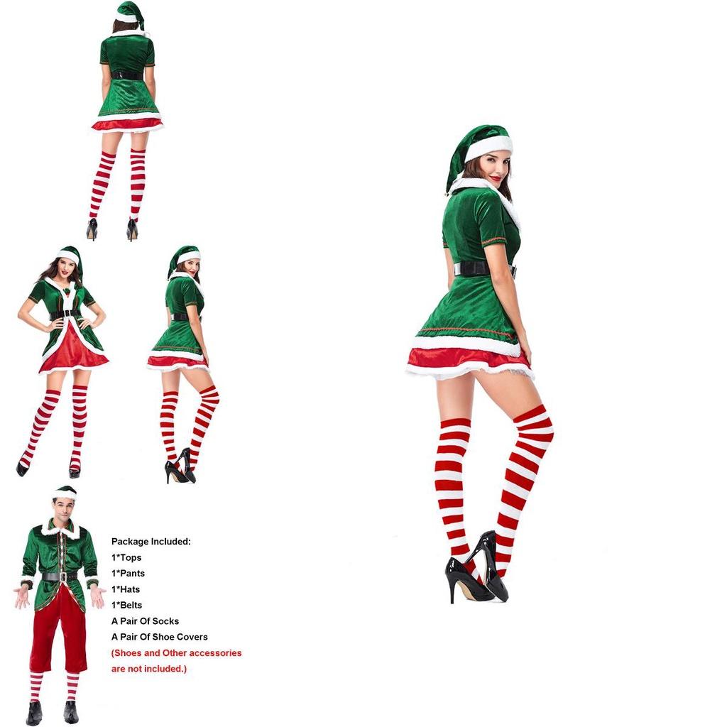 Vibrant Xmas Party Fancy Dress With Soft Touch Velvet Santa's Helper Costume