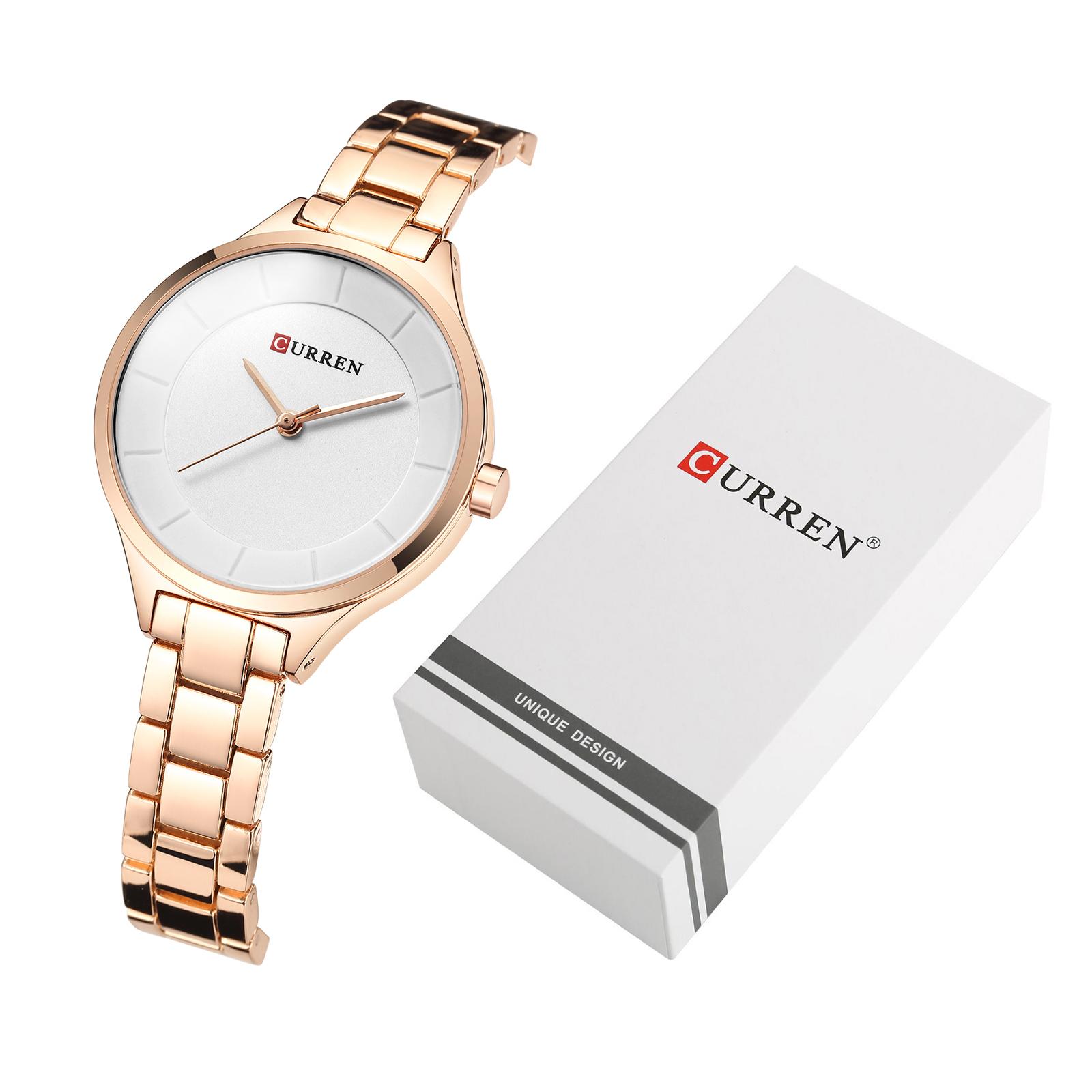 

CURREN 9015 Кварцовий годинник для жінок. Модний жіночий годинник для повсякденного бізнесу, водонепроникний.