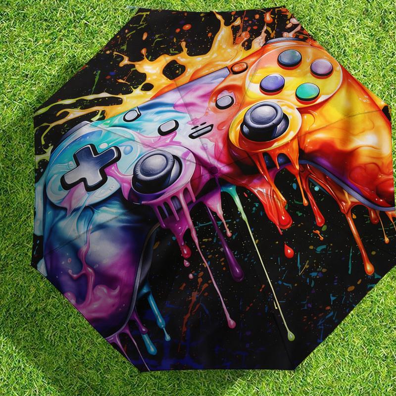 1pc Gamer Splash Pattern Umbrella Design Automatic Opening and Closing Umbrella, High-quality Travel Umbrella,  c1128125