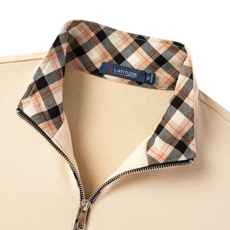 MONTAGUT Men's Embroidered Polo Collar Sweatshirt