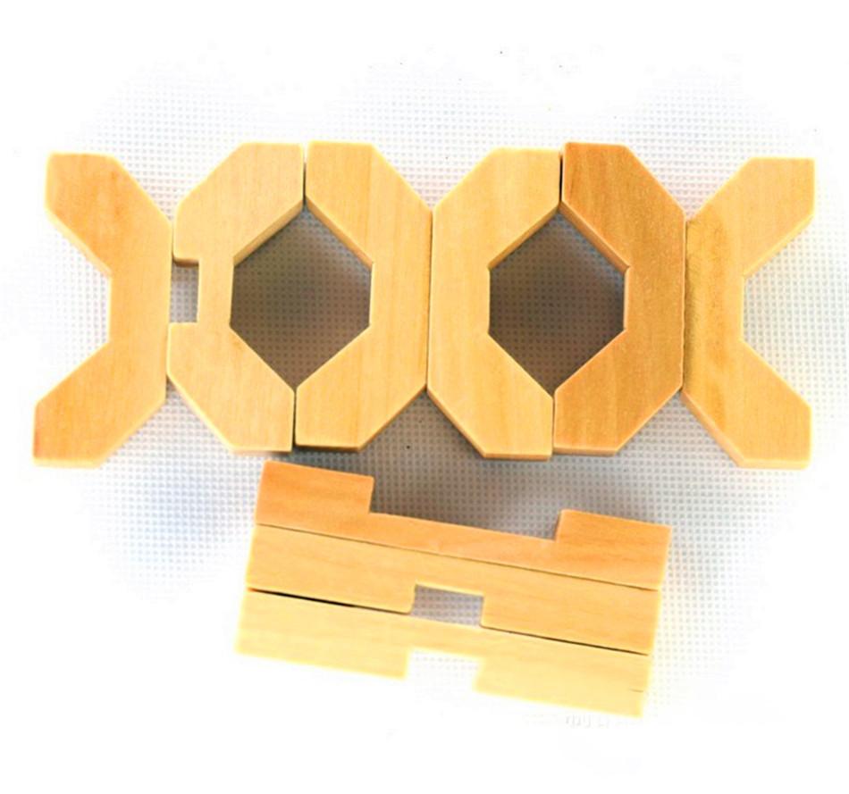 Wooden Kongming Lock,3D Brain Teaser Puzzle,Office Decompression Puzzle for Adult, Desktop Intelligence Gift for Kids (Flower)