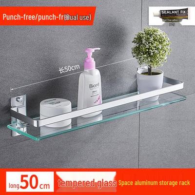 Szklana Ścienna Półka Łazienkowa 50cm