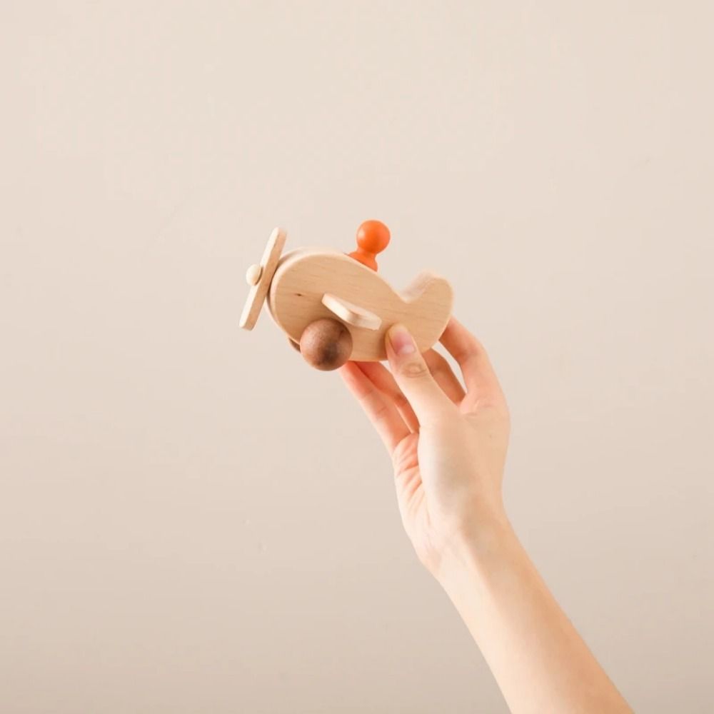 Wooden Aircraft Beech Figures Detachable Aircraft Montessori Toys  Kid Toy
