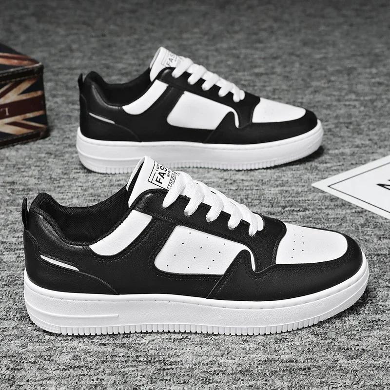 Men's Shoes PU Leather Women Fashionable Sneakers Comfortable Soft-soled Casual Shoes for Men