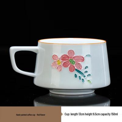 Shangqi Hand-painted Ceramic Teacup with Handle