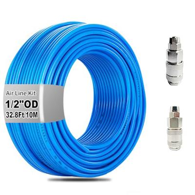 Air Line Kit 32.8ft 10m 8mm with Quick Connector PU Pipe for Air Compressor Fluid Transfer Tubing