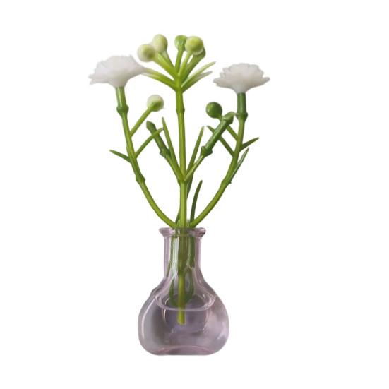 1/8/10Pcs Vertical Greenery Vase Magnetic Mini Clear Glass Propagation Vase with Faux Flowers Dorm Room Plant Decor