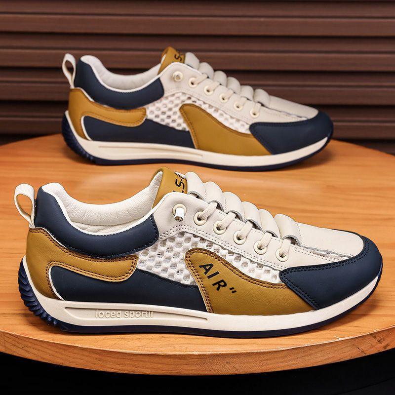 

Летние новые модные мужские туфли на шнуровке с низким верхом, повседневные туфли с полой дышащей сеткой, спортивная обувь для студентов, кроссовки 39