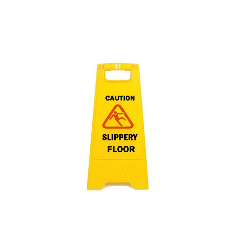 Yellow Foldable Temporary Parking Warning Sign - English Version, Portable A-Frame Plastic Indicator