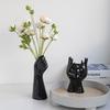 Black Ceramic Face Vase Small Nordic Human Art Decor