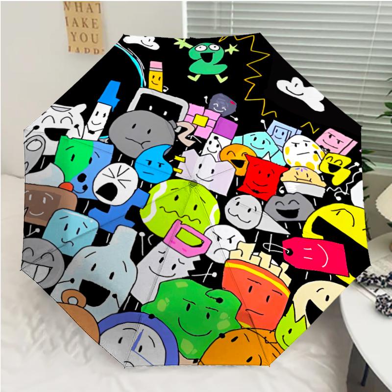 Inanimate Insanity Print Automatic Umbrella, 8 Rib Iron Frame, Plastic Handle, Suitable for Outdoor Travel &Daily , Ideal Gift