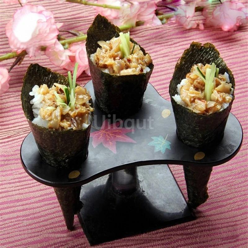 Bamboo and wood hand roll holder Porphyra roll sushi rack Sushi container Japanese sushi rack Wooden tableware Ice cream rack