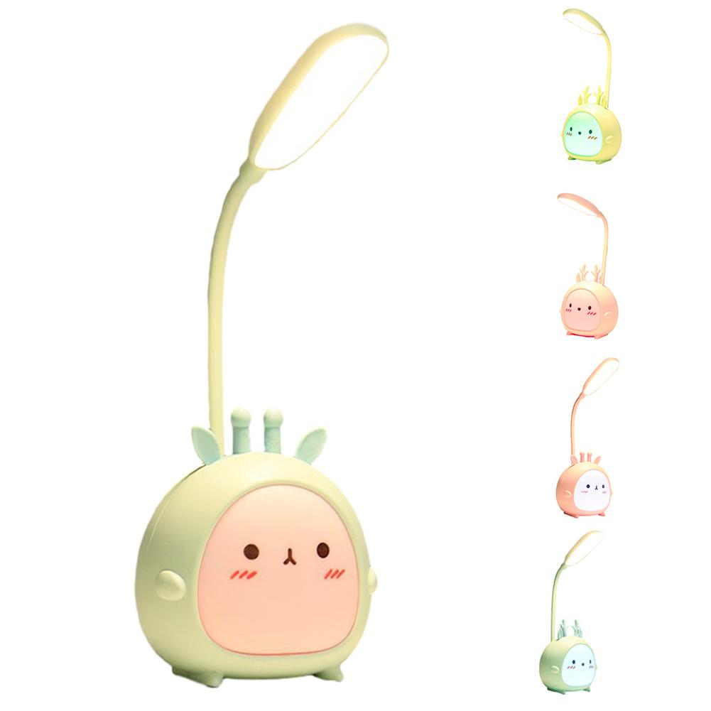 Portable LED Table Lamps 3 Lighting Modes Cartoon Deer Eye Protection USB Charging Reading Desk Light Night Light