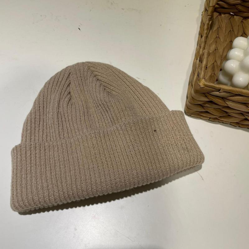 Autumn and Winter Pure Color Knitted Women's Warm Woolen Hat