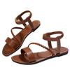 Large Size Non-slip Soft-soled Flat-soled Sandals, New Fashionable and Lightweight Woven Casual Beach Sandals