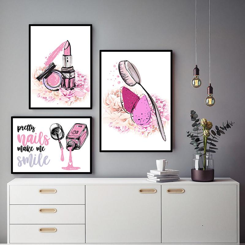 Schöne Modeillustrationswerkzeuge für Maniküre, Make-up, Nagelkunst, Bilder, moderne Salon-Wandposter und Drucke, Dekor HD3157