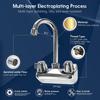 4 Inch Center Commercial Sink Faucet Wall Mount Kitchen Hand Sink Faucet, 1/2" NPT Male Inlet, Brass Constructed & Chrome Polished, with 3-1/2"