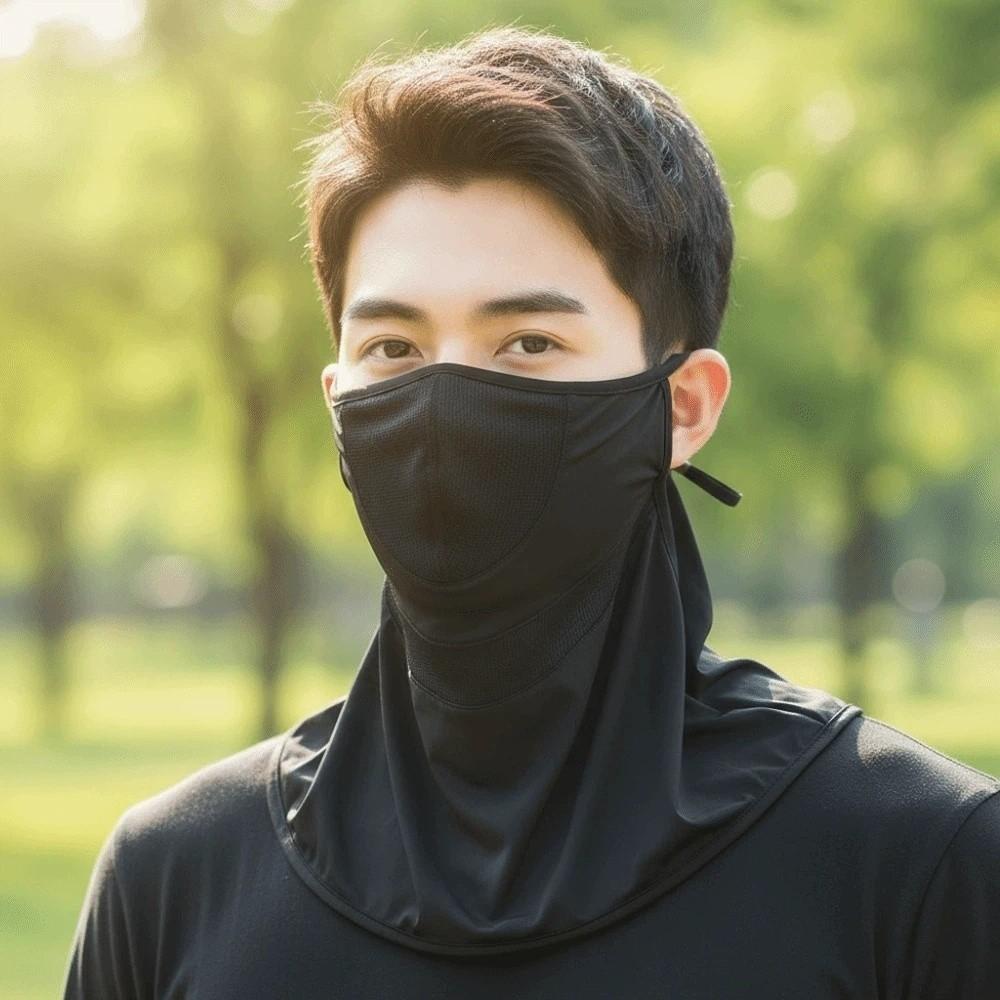 Elastic Face Sun Protection Ice Silk Breathable Sunshade Mask Daily Neck Sunscreen Mask Women