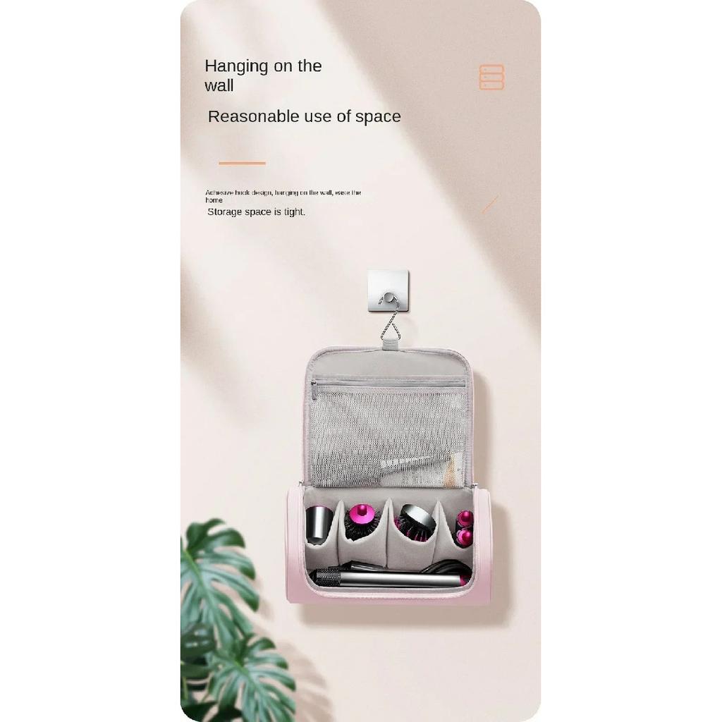 Hideable Hanging Hook Hair Dryer Case Portable Non-slip Hair Tools Pouch Waterproof Large Capacity Curling Iron Storage Bag
