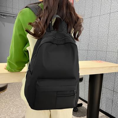 Einfacher einfarbiger Freizeitrucksack für High-School-Schüler, geeignet für den täglichen Weg zur Schule und Outdoor-Aktivitäten, leicht und vielseitig, für Laptops konzipiert