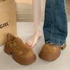 [Youshilai] Frosted leather platform loafers women's spring 2025 new retro muffin versatile small leather shoes