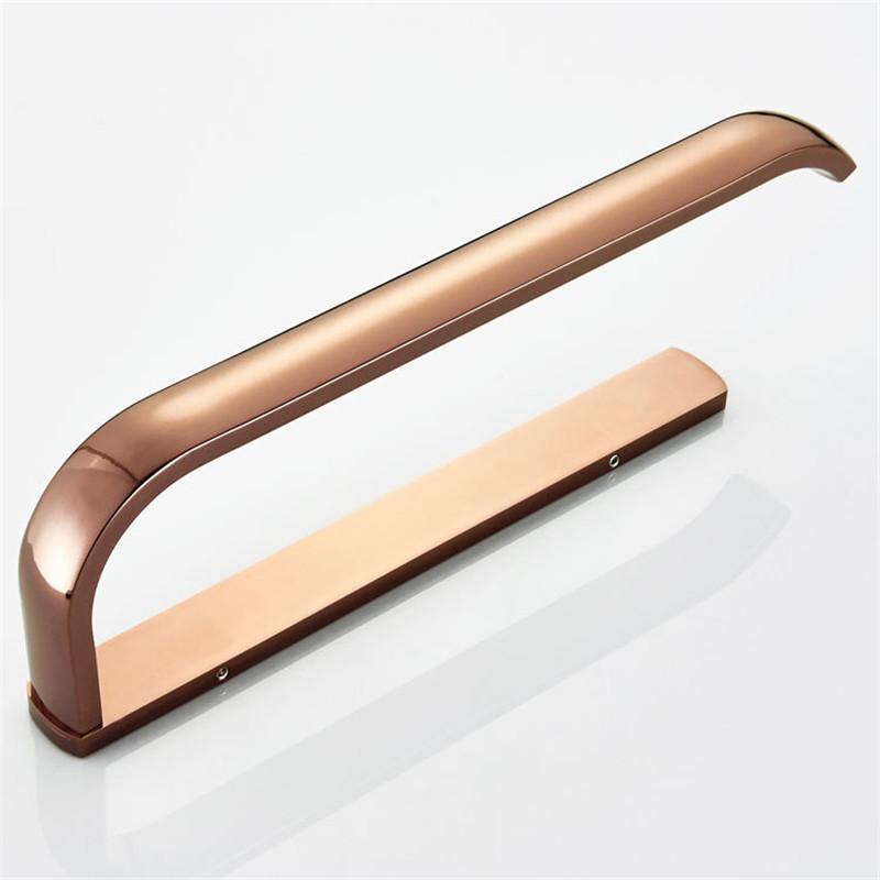 Tuqiu Towel Hanger Wall Mounted Rose Gold Towel Rack Bathroom Brass Gold Towel Bar Rail White Towel Holder