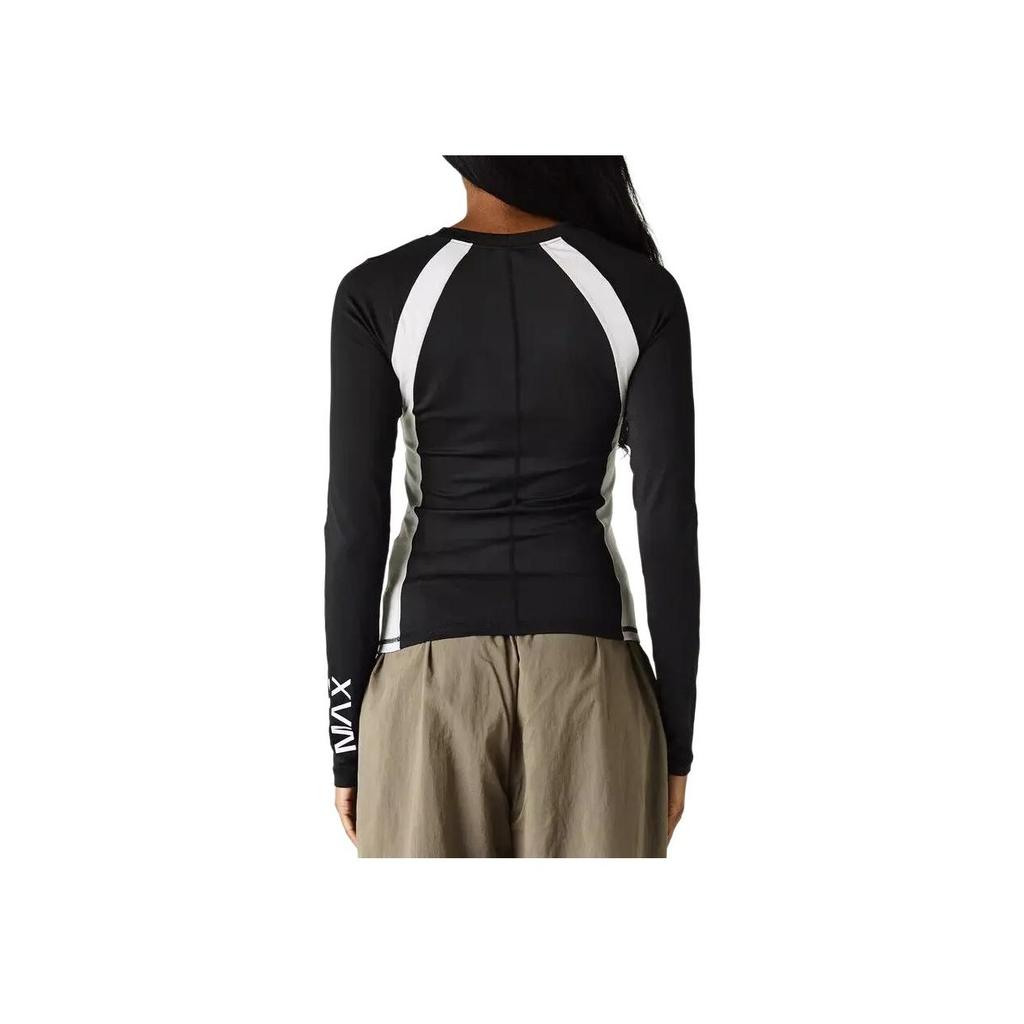 Nike Sportswear Color Block Logo Slim Fit Long Sleeve T-Shirt Women Tops Black DM6081-010