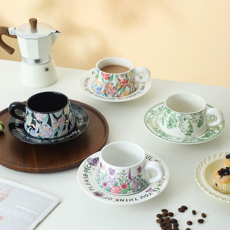 Violet Ceramic Mug and Saucer Set (260ml)