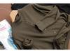 Women's Autumn/Winter Stand Collar Brushed Fabric Base Layer T-Shirt - Loose Slimming, Skin-Friendly Top