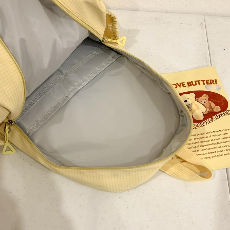 Solid Color Schoolbag Female Junior High School Student Campus Backpack Travel Backpack