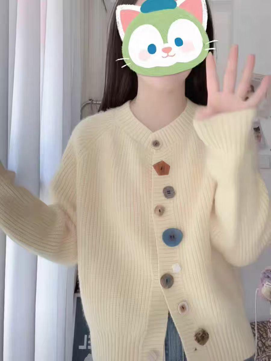 

Женский корейский кардиган на пуговицах, вязаный свитер-пальто на осень/зиму 2025 One Size (Fits 80-130) жёлтый