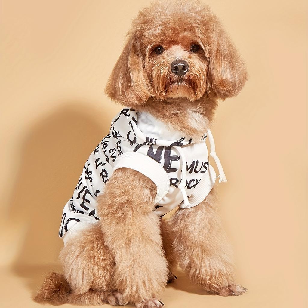 Dog Hoodie for Small Medium Dogs,Lettering Words Cat Cloth,Dog Clothes with Hat,Soft Spring Summer Coat All Weather Clothes