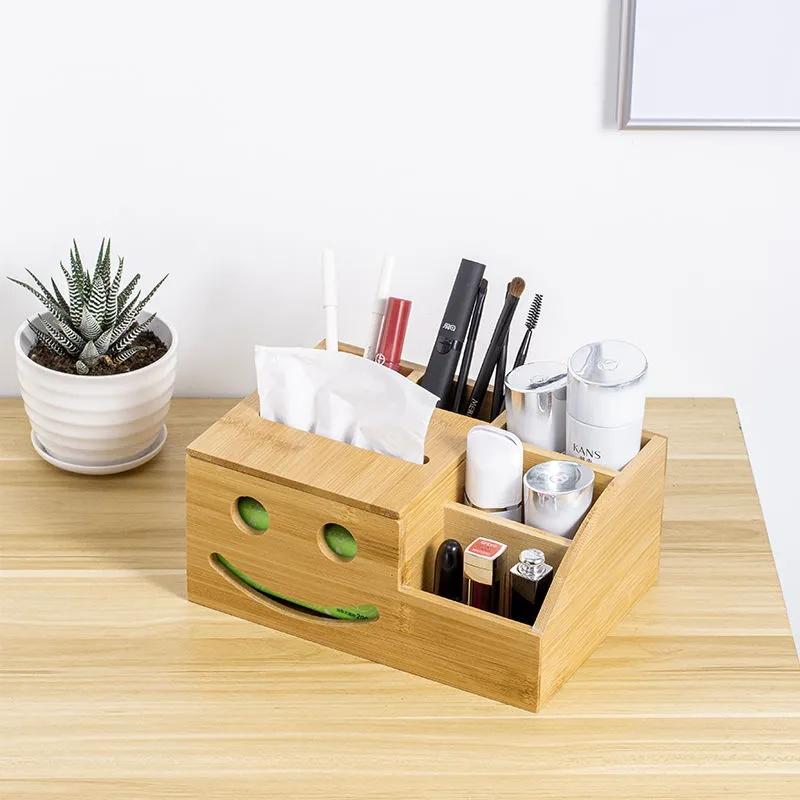 Multifunctional Tissue Box Home Living Room Creative Wood Paper Box Table Desktop Organizer Decorative Craft Ornament Remote Control Key Storage Case