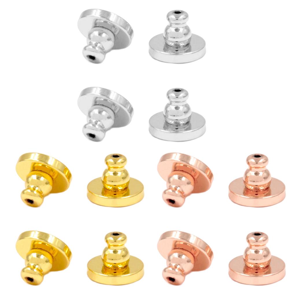 4Pcs Comfortable Earring Stoppers Secure Plugging Blocked Ear Backings Jewelry Replacement Locking Earnail Plugs