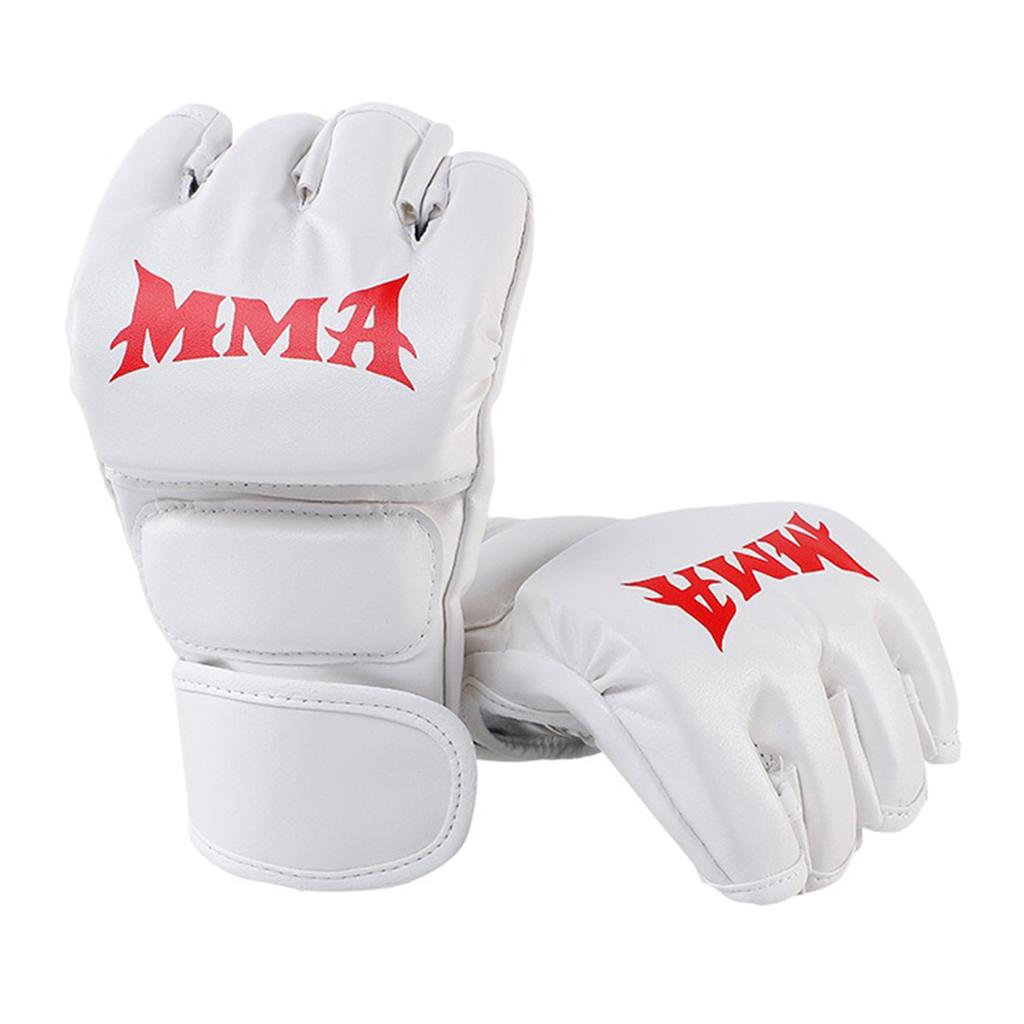 Half Finger Boxing Gloves Boxing MMA Kickboxing Gym Workout Knuckle Wrist Protection PU Leather Half Finger Punching Mitts