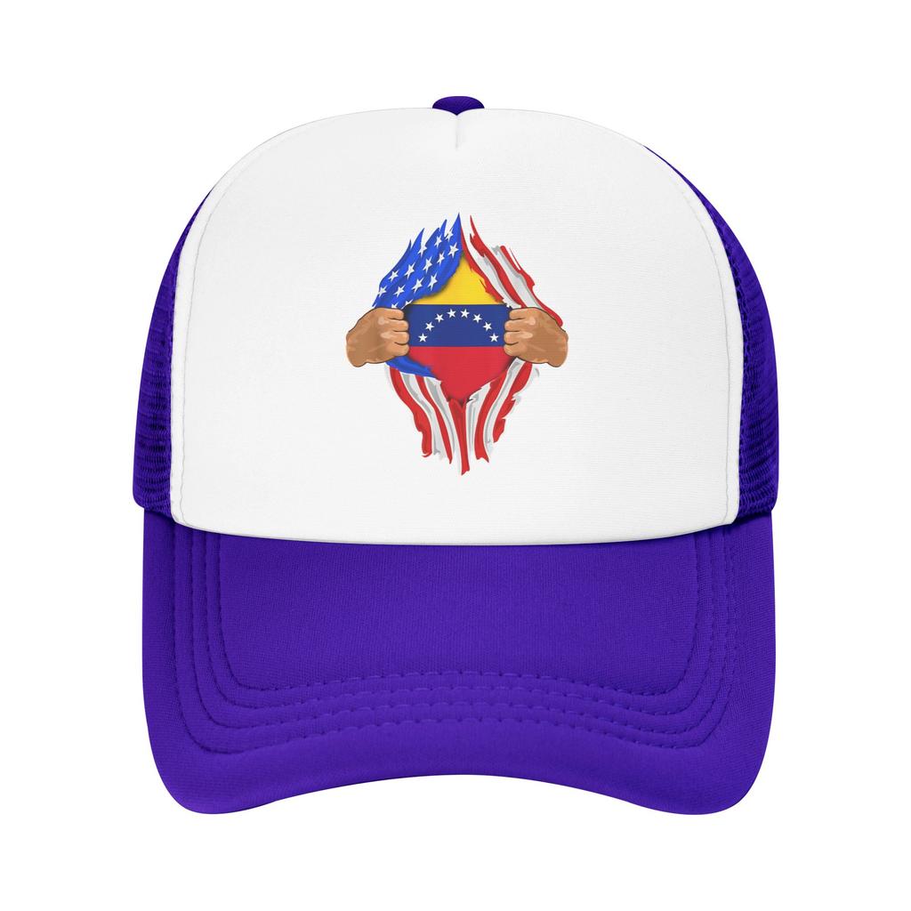 Venezolanisches Blut in mir Venezuela Flagge Netz Baseballkappe Unisex Outdoor Truckerhut Snapback Kappen Papa Hut Sommer Trucker Kappe