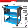 Three-Layer Mobile Tool Cart with Storage Shelves
