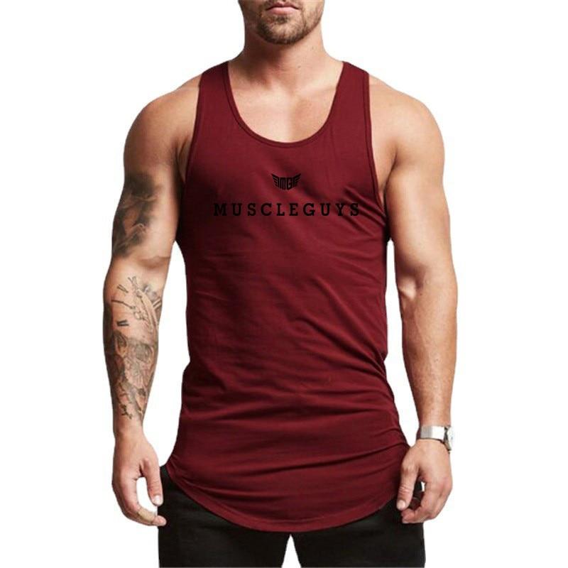 Do The Work  Brand Pure Cotton Bodybuilding Fitness Workout Gym Sports Mens Slim Fit Summer Fashion Casual Printed O-neck Tank Top