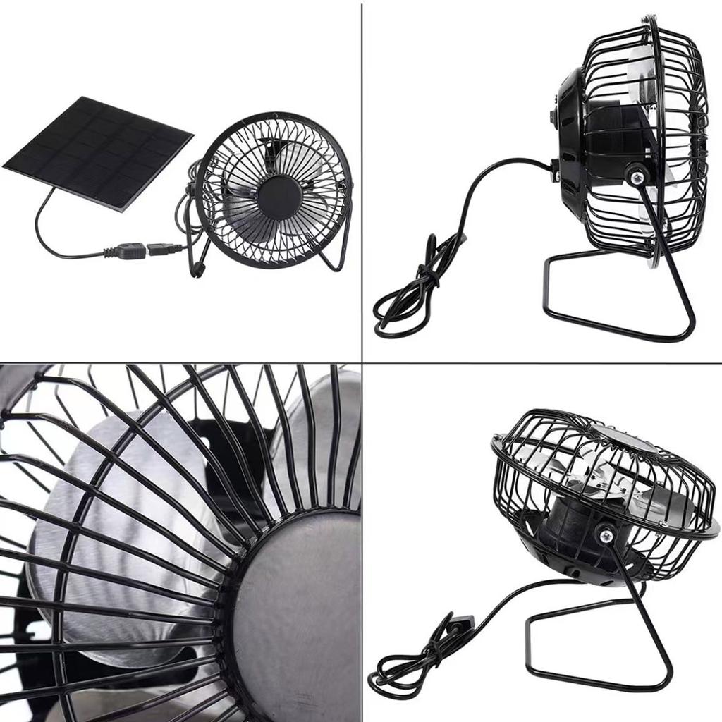 Ventilatore alimentato da pannello solare 5W USB 360 gradi regolabile pannello solare ventilatore serra per pollaio esterno cuccia per cani