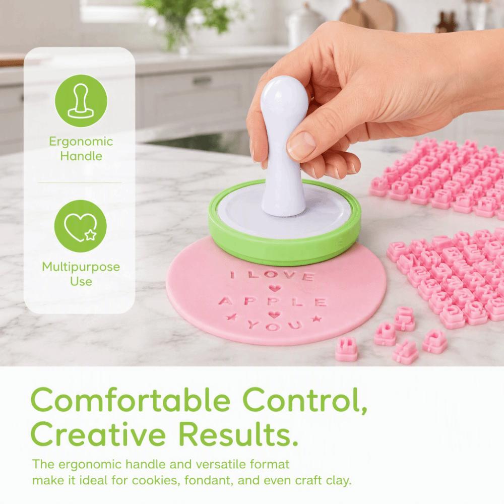 PP + Silicone Alphabet Cookie Stamp Number Mold Symbol Cookie Stamp  Cake Decoration