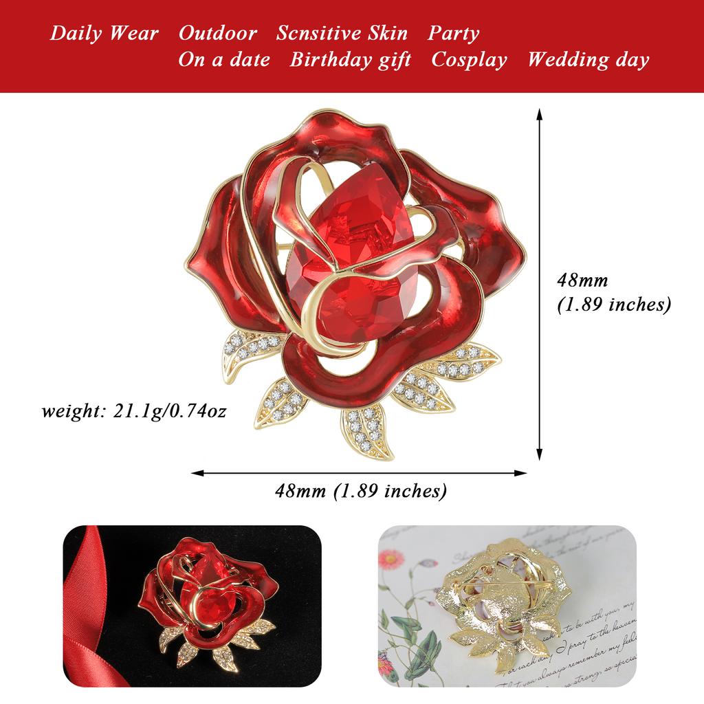 Emaille-Blumenbroschen für Frauen, Dame, Strass, Schönheit, Pflanzen, lässige Party-Brosche, Geschenke