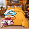 Erstaunliche Welt von Gumball Muster Bettwäsche 3-teiliges Set Bettlaken und Kissenbezüge für Innen Schlafzimmer
